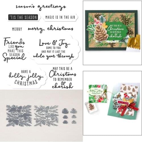 Christmans Pine Cones Metal Cutting Dies And Stamp Scrapbooking DIY Paper/photo Cards New Cutting Dies Craft Cuts 2021