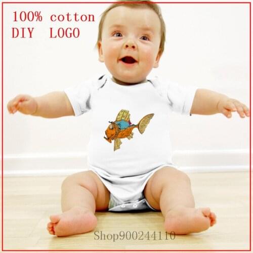 Monster fish 2020 Summer Funny Infant Bodysuit Baby Newborn Boys Girls Fish Print Jumpsuit Infants Lovely Cartoon Clothes