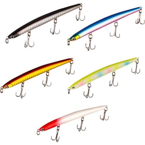 1pc Fishing Lure Pencil Artificial Bait Lower Water Layer 11.5cm 12g Multiple Hooks Fast Search Lake Ocean Underwater YE0179