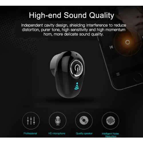 S650 Mini Bluetooth-compatible Earphone Wireless InEar Invisible Earbuds Handsfree Headset Stereo Headset Earbud With Microphone