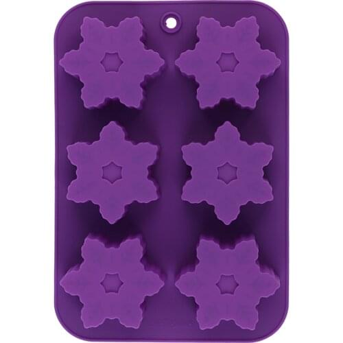 Silicone Cake Mold Handmake DIY Soap Mold Snowflake Christmas Series 6 Flower Bread Mould Silicone Moulds For Cake Tools