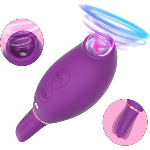 Silicone Oral Sucking Vibrator Tongue Licking 10 Vibrating Sex Toys for Women Nipple Clitoral Stimulator Female Masturbation