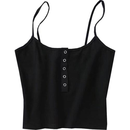 Knitted Camis For Women Sleeveless Crop Tops Spaghetti Strap Tops Female Vest Camisole Summer Tops Female Camis Short Shirt
