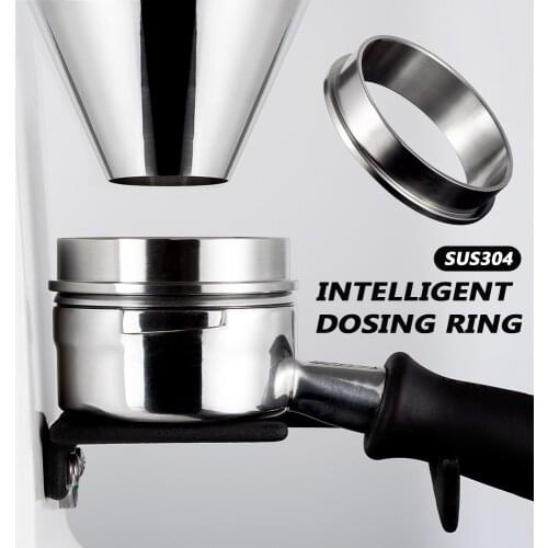 51/53/57.5/58/58.35mm Stainless Steel Intelligent Dosing Ring Brewing Bowl Coffee Powder For Espresso Barista Funnel Portafilter