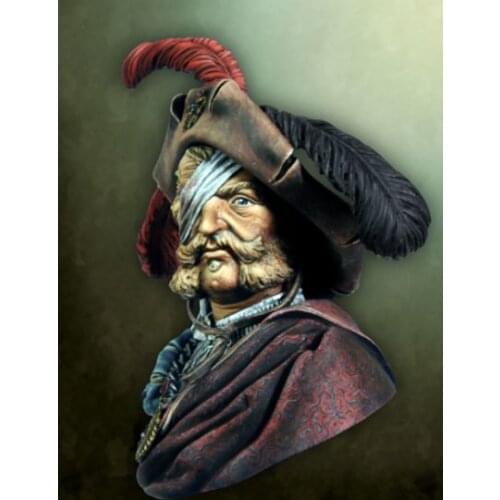 Unassambled 1/10 ancient warrior man bust with Hat Resin figure miniature model kits Unpainted