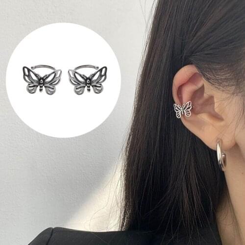 Vintage Hollow Butterfly Ear Clips For Women Girls 2021 New Fashion Cute Fake Piercing Clip Earrings Women Earring Jewelry Gifts