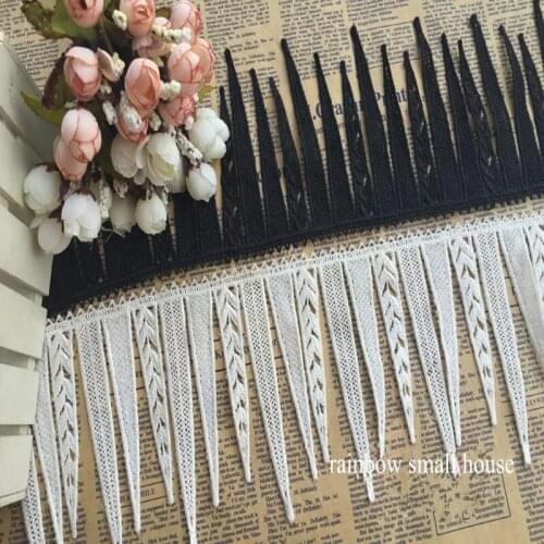 10 Yards per Lot 13CM Width White/Black Water Soluble Lace Trim Sewing Floral Lace Fabric Trims