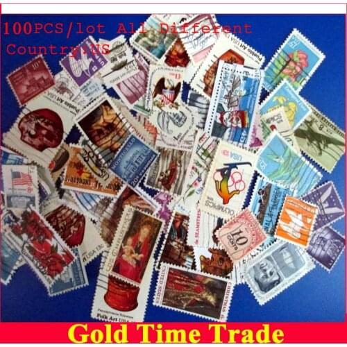 100 Pieces / lot American Used Postage Stamps With Post Mark For Collecting From Uitied states