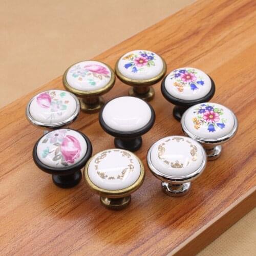 32MM Colorful Ceramic round Cabinet Knobs Door Pull Handles Cupboard Drawer Wardrobe Furniture Handle Knobs