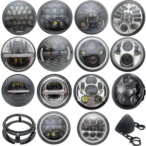 5.75 Inch LED Headlight 5 3/4" led DRL 50W DRL hi/lo beam Projector headlights for dyna Sportster Softail 883 XL883 FXCW