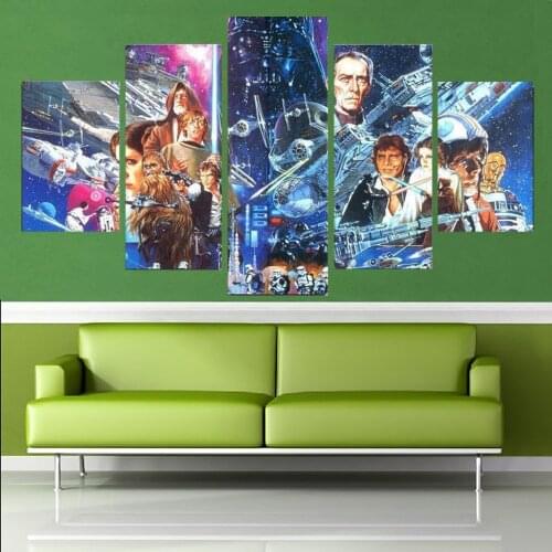 5 Panel Canvas Art Wall Decor American Style Movie Lnterstellar War Poster Modern Decoration Home Living Room Pictures