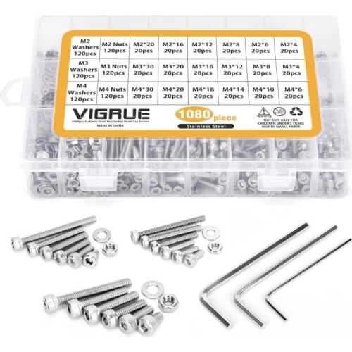 Bolts Nuts And Washer Assortment Kit Metric Screw Storage Containers 1080 Pcs