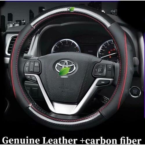 Car Genuine Leather Steering Wheel Covers for Toyota Camry Corolla Axio Altis Rav4 4Runner C-HR Fortuner Harrier Highlander WISH