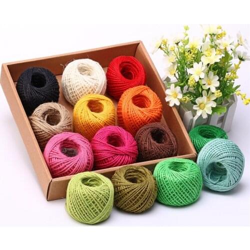 10 Rolls 50 Meters/Roll Colorful Jute Rope Twine Hemp Rope String 1.5mm Gift Box String Cord Wedding Tags Decoration