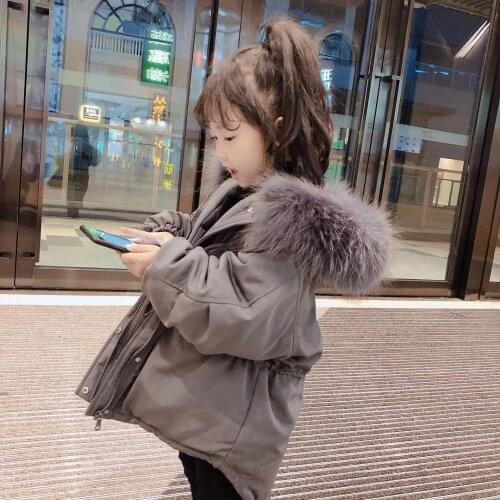 Large Fur Collar Korean Style Kids Down Parkas White Duck Down Filling Children Winter Coat Thick Warm Boys Girls Down Jackets