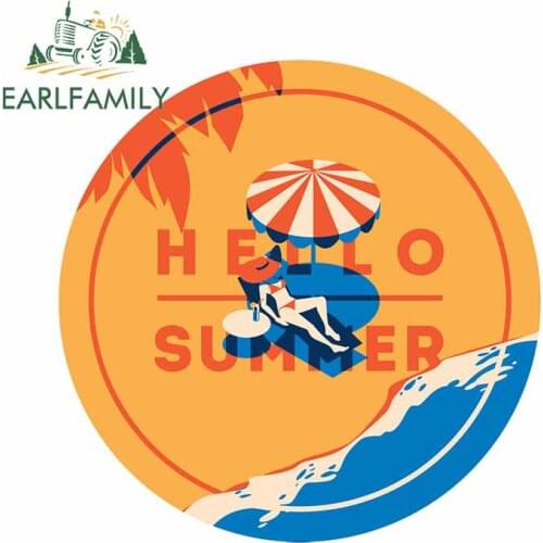EARLFAMILY 13cm x 12.9cm For Summer Holiday Cartoon Car Stickers Interesting Decal Car Assessoires Suitable for VAN RV Decor