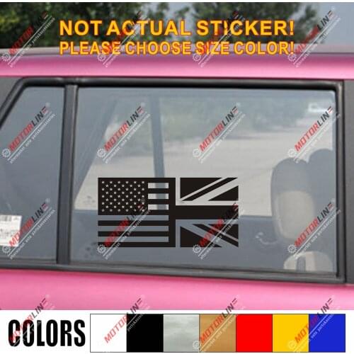Flag of USA British Union Jack American Decal Sticker Car Vinyl no bkgrd