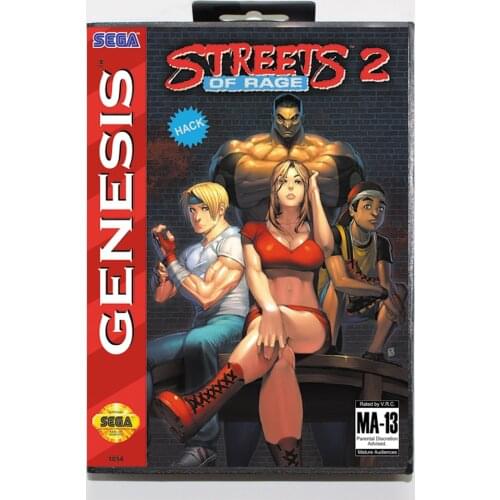 Streets Of Rage 2 Hack Boxed Version 16bit MD Game Card For Sega MegaDrive Sega Genesis System