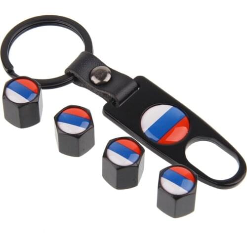 Car Tire Wheel Valve Caps Keyring Keychain Russian flag Tyre Valve Dust Caps For Mazda Toyota Lexus Mercedes Bmw Audi Skoda VW
