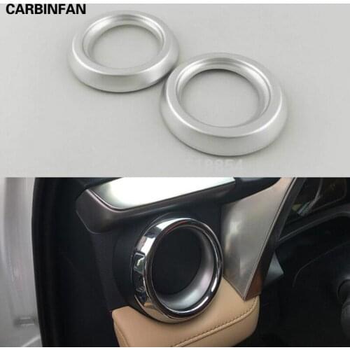 ABS Matte Sticker Air Outlet Cover Trim Ring Car Decoration AC Air Vents Cover Sticker 2Pcs/Set For Toyota RAV4 RAV 4 2016 2017