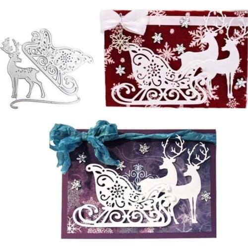 Elk Metal Cutting Dies Christmas Deer Sled Die scrapbooking for DIY Craft Paper Card Template