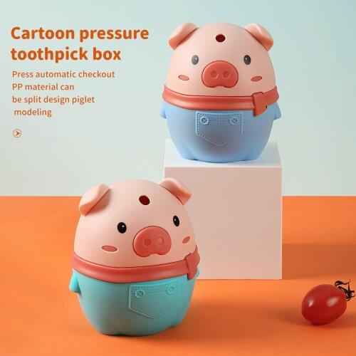 Cartoon Toothpick Holder Home Living Room Fashion Automatic Pop-Up Toothpick Box Push-Type Toothpick Storage Bucket