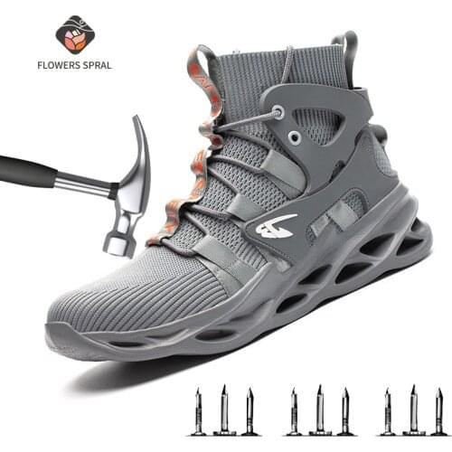 2021 Mens Work Boots Indestructible Safety Shoes Mens Anti-Puncture Steel-Toe Shoes Mens Work Shoes Adult Safety Work Shoes