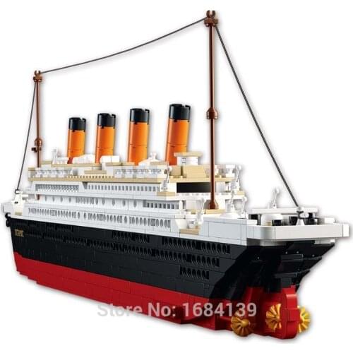 Titanic RMS Boat Ship sets model building kits blocks DIY Classic Movie scene hobbies Educational kids toys for children gift