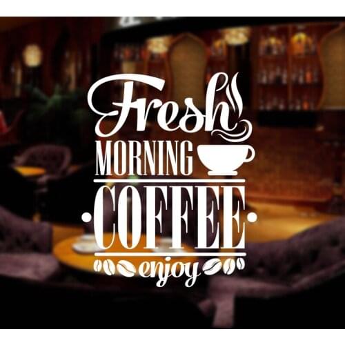Coffee Shop Sticker Milk tea Decal Cafe Cup Poster Vinyl Art Wall Decor Mural Decoration Break Bread Glass Decals