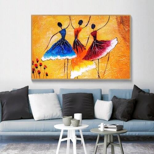 Dancing Women Wall Art Abstract Painting print on canvas Nordic Poster Modern Pictures for Living Room Home Decor No Frame