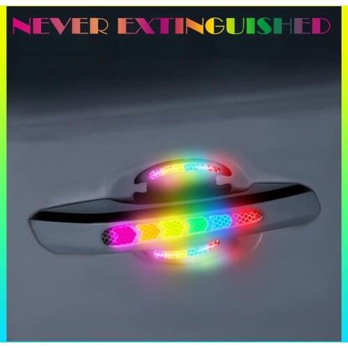 New 6 Styles Dropping glue Car Reflective Sticker Warning Strip Tape Traceless Protective Warn on Car Body Trunk Exterior