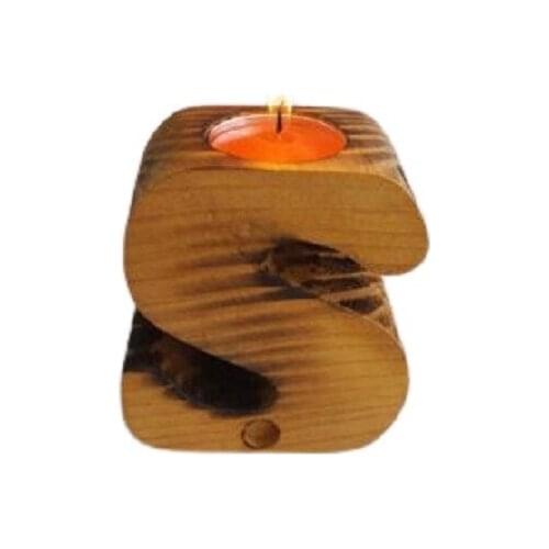 Wholesale Hediyeci Wooden Letter candle Holder “s“ Or "as" candle and candlestick свеча и подсвечник vela y candelero
