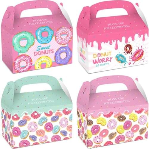 Donut Party Birthday Donut Growth Happy Birthday Candy Box Cake Head Party Like Bags Decorated with Banner Donut Walls