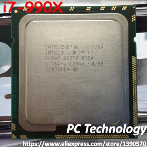 Original Intel Core i7-990X Processor Extreme Edition i7 990X 3.46GHZ 6-Core 12M Cache LGA1366 CPU 130W free shipping