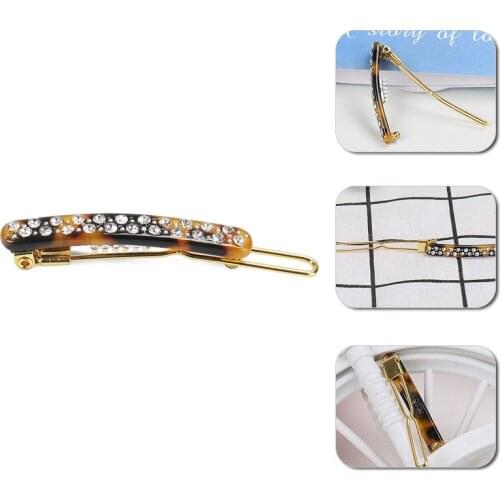 Hot Sale Rectangle Acrylic Hair Pin Clip Full Crystal HairPins High Quality Austria Rhinestone Hair Clips