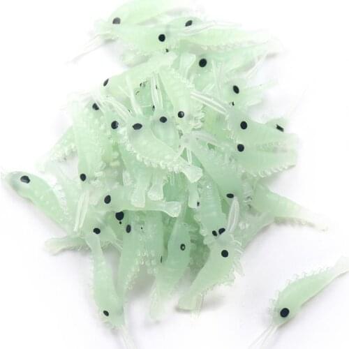 50%Hot Sale 50Pcs Fishing Baits Simulation Luminous Silicone Saltwater Freshwater Shrimp Lures for Fishermen Fishing Accessories