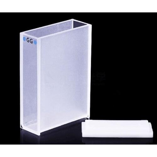 Optical Glass Cuvette Spectrophotometer High Transmittance Lab Temperature resistant Acid Alkal 30mm 10.5ml-G 2PCS
