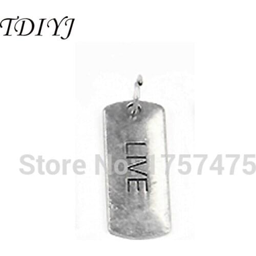 TDIYJ Hot Sale 5pcs Antique Word "LIVE" Zinc Alloy Floating Tag for Fashion Memory Locket HYT12