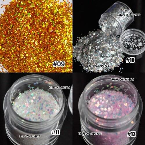 Types pretty sexy Leiguang Acrylic UV Nail Art Glitter Powder Dust Tips Decoration N09-N12