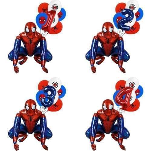 8pcs Marvel Spiderman Party Balloon 32inch Number Aluminum Foil Balloon Kids Birthday Party Decoration Baby Shower Air Globos