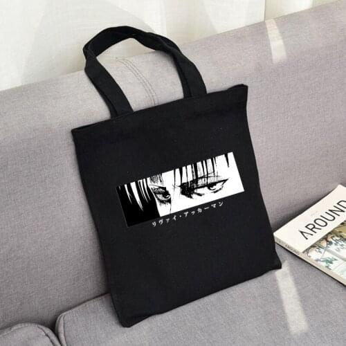 Japanese Anime Handbags Cloth Canvas Tote Bag Shopping Women Reusable Foldable Shoulder Shopper Bags Hip Hop Ulzzang Bag Unisex
