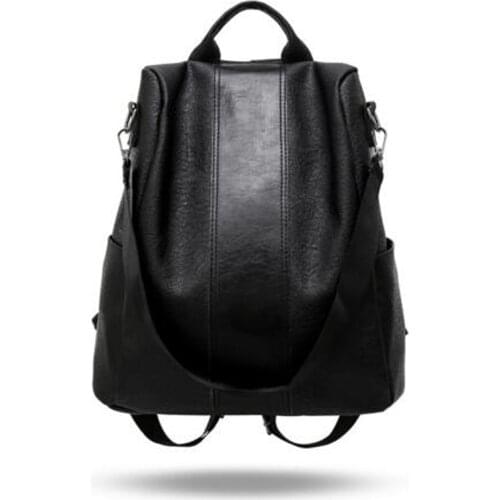 PU Leather Women Backpack Anti-theft Backpack Retro Solid Color Backpack Ladies Shoulder Bag Mochila Travel Bag
