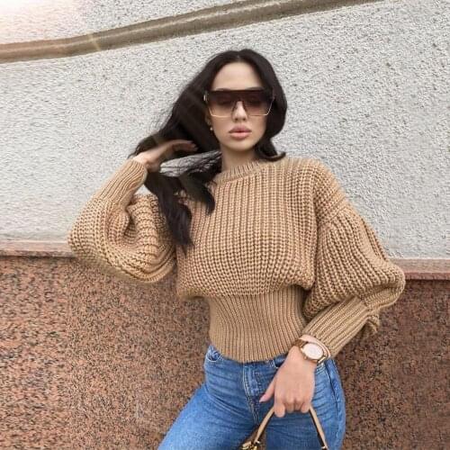 2020 2021 Full Computer New Arrival Real Poncho Cute Long-sleeved Knitted Women Solid Loose Warm Sweater
