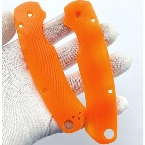 1Pair Orange Knife Handle Patches Anti-slip Custom G10 Composite Material Grip for DIY Para 2 C81 Knife Handle Accessories
