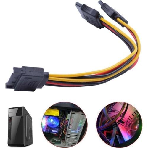 1PC SATA Power Cable Splitter 4 pin to Serial 15 pin Cables Y 18CM Drive Hard K2M4