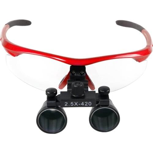 2.5X420mm Magnification Binocular Dental Loupe Surgery Surgical Magnifier with Headlight LED Light Medical Operati