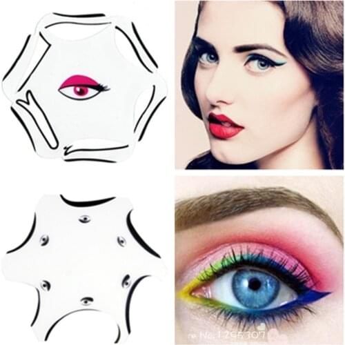 2pcs Makeup Cat Fish Tail Double Wing Eyeliner Stencil Kit Model for Eyebrows Template Fard a Paupiere Card