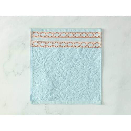 6 pcs Jacquard Hand Towel-3 pcs Mint/Orange-30x30 cm 3 pcs Mint & white 30x30 cm