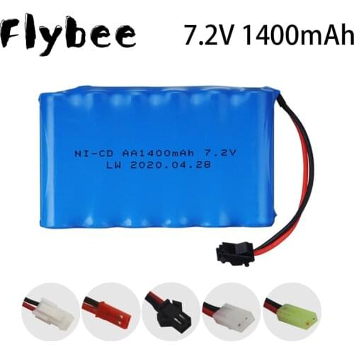 7.2v 1400mah NiCD Battery For Rc toys Car Tanks Trains Robot Boat Gun Ni-CD AA 1400mah 7.2v Rechargeable Battery 1Pcs