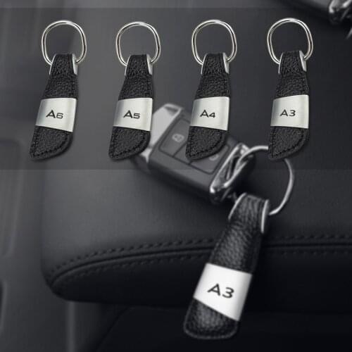 Car Logo Leather Keychain Keyring Key Chain Ring Key Holder for Audi A3 A4 A6 A7 A8 B6 S3 S4 S5 RS Q5 Car Styling Accessories